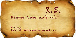 Kiefer Seherezádé névjegykártya